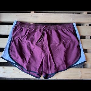 Maroon with side panels plus size workout running athletic shorts